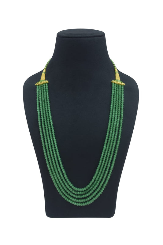 Antique Green Five Layered Onyx Beaded Mala For Women and Girl