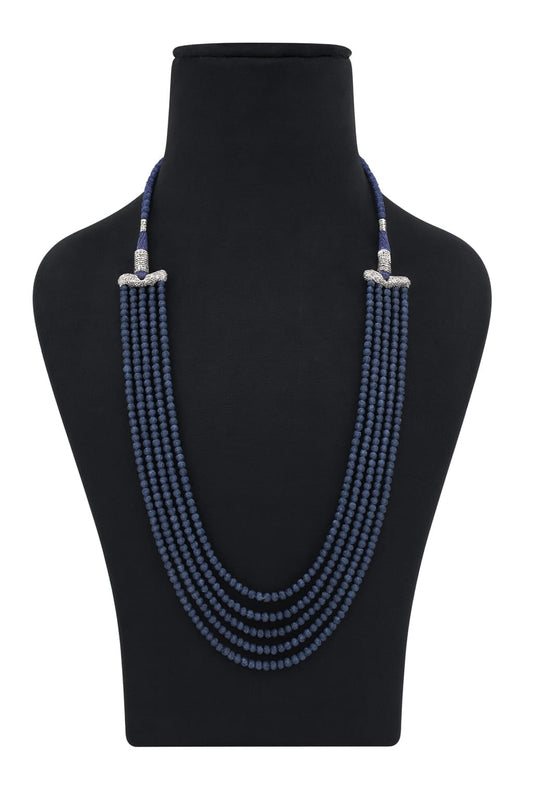 Unique Five Layered Blue Onyx Beaded Mala For Women and Girl