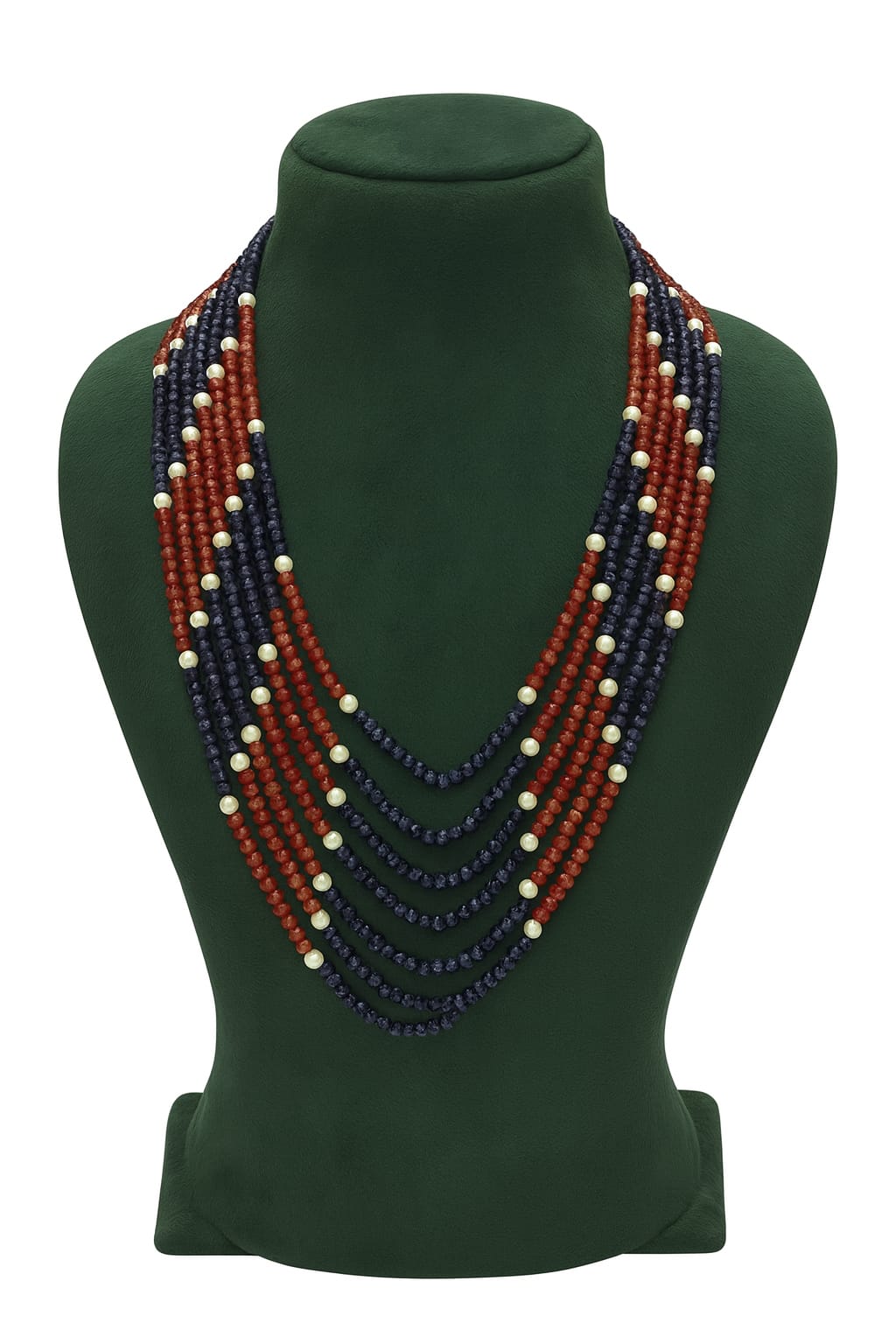 Unique Seven Layered Oynx Beaded Mala Red and black mala for women