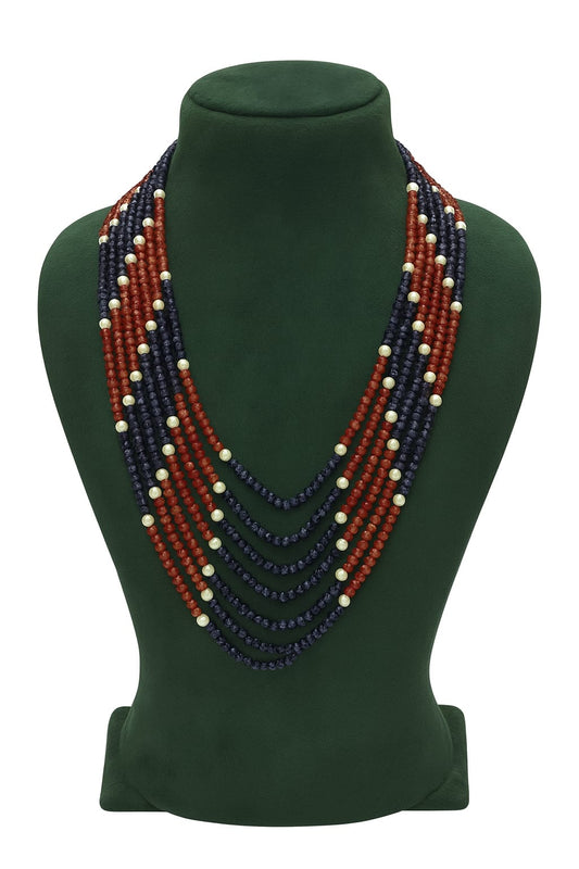 Unique Seven Layered Oynx Beaded Mala Red and black mala for women