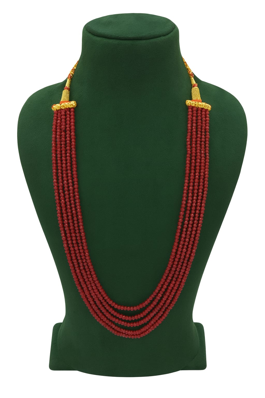 Antique Five Layered Red Oynx Beaded Mala for women