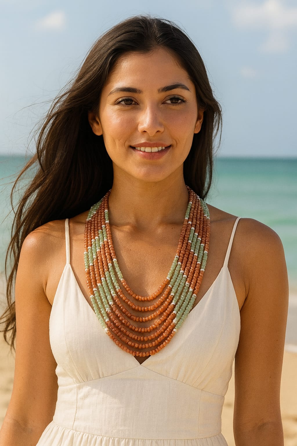 Antique Seven Layered Oynx Beaded Mala for women
