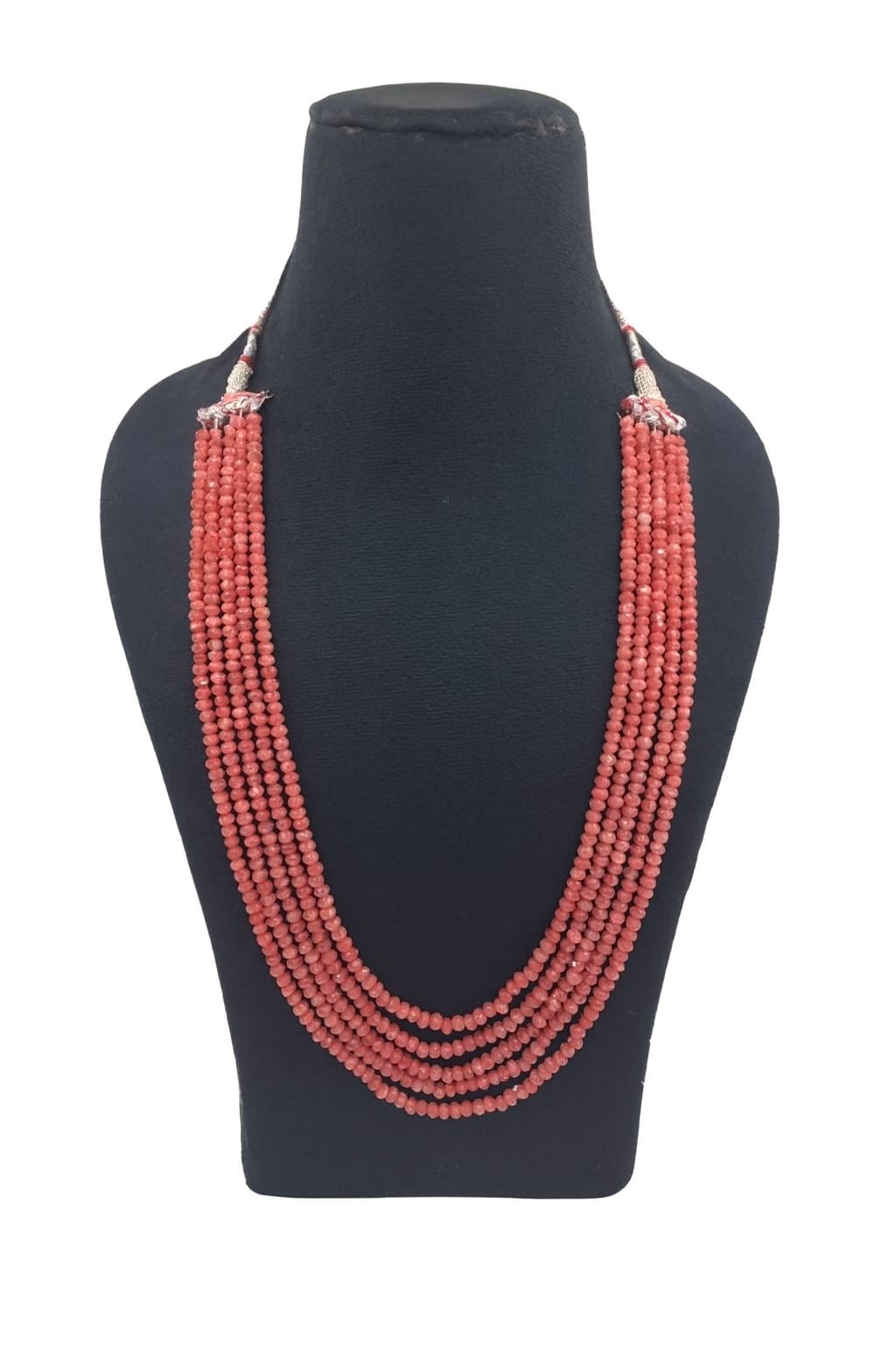Antique Peach Oynx Beaded Five Layered Mala for women