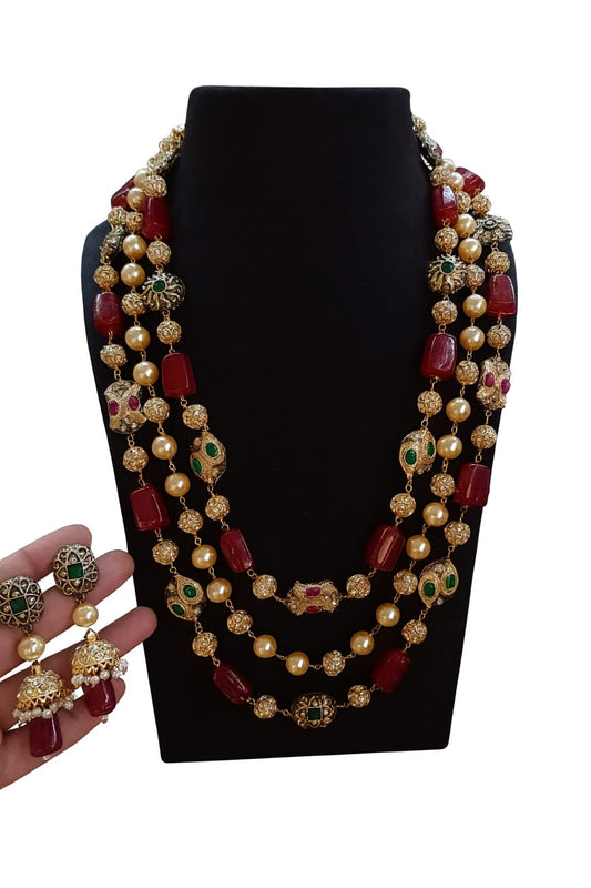 Royal Jaipuri Multi colour Tumble Beaded Mala For Women