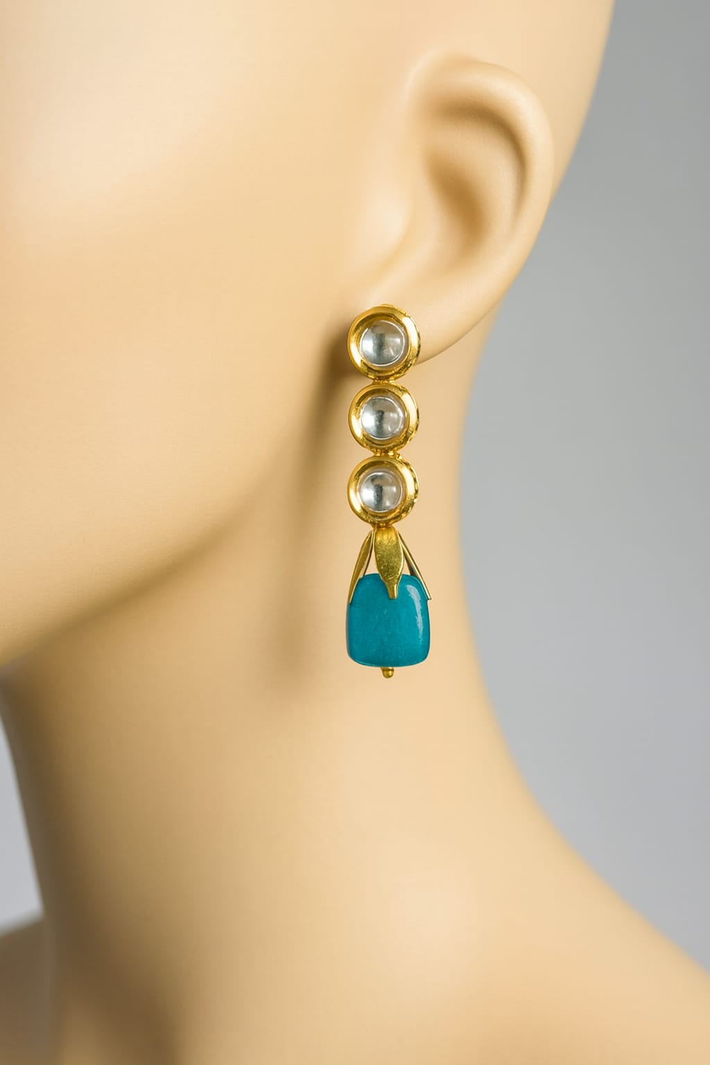 Meenakari Kundan With Tumble in Blue Earrings for women