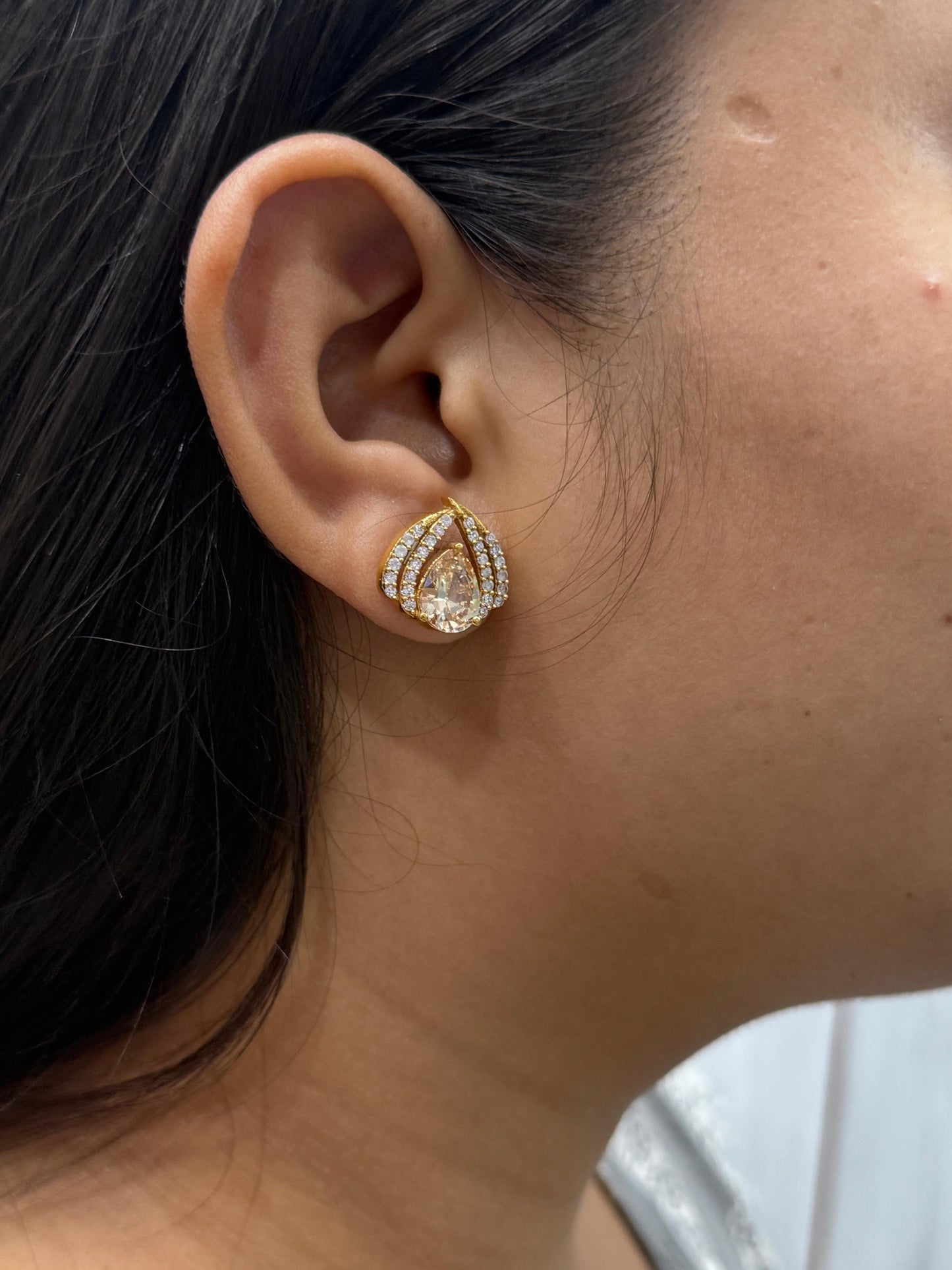 Cute and Little  CZ Studs In White For Girls And Women