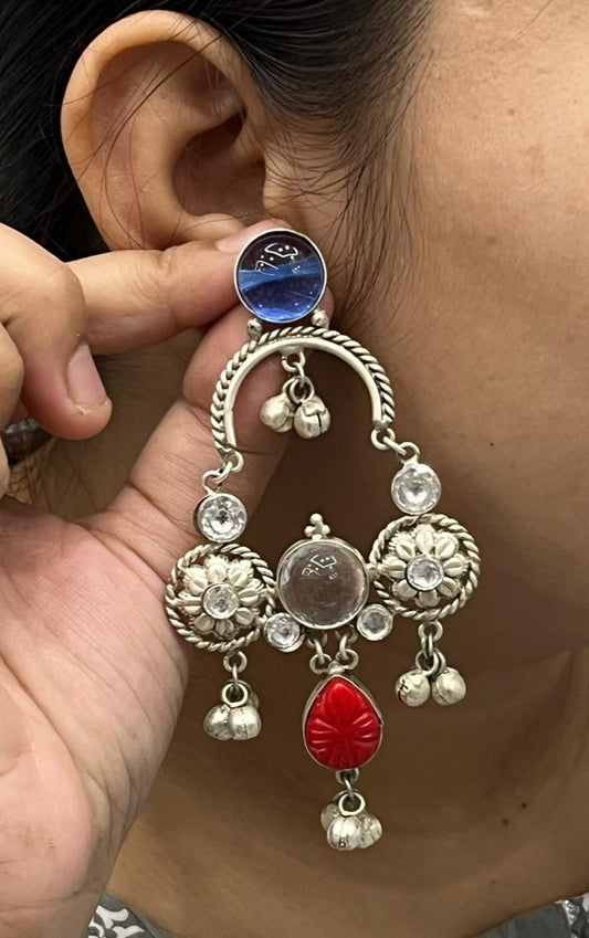 BADAL ANTIQUE FUSION EARRINGS IM HUES OF PASTELS