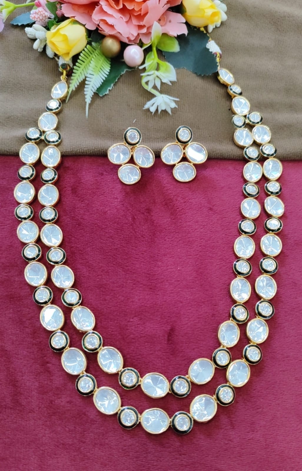 Double Line Enamelling Necklace for woman