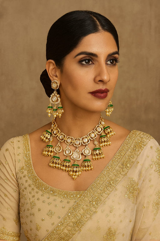 Layering Mossanite Kundan Necklace for woman