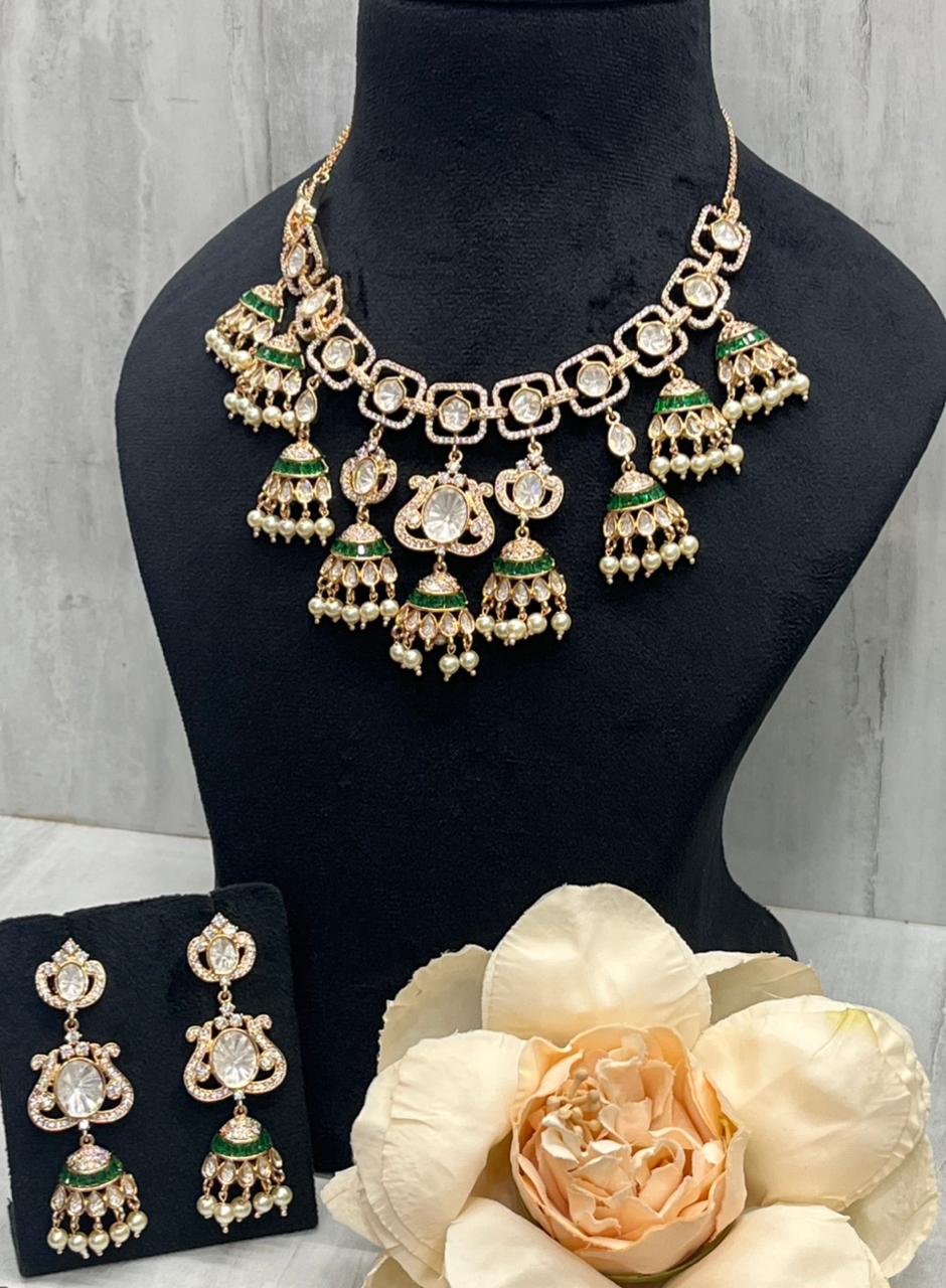 Layering Mossanite Kundan Necklace for woman