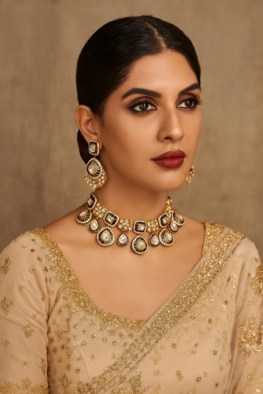 Enameelling Polki Kundan Necklace for woman