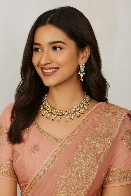 Side Meenakari Kundan Necklace for woman