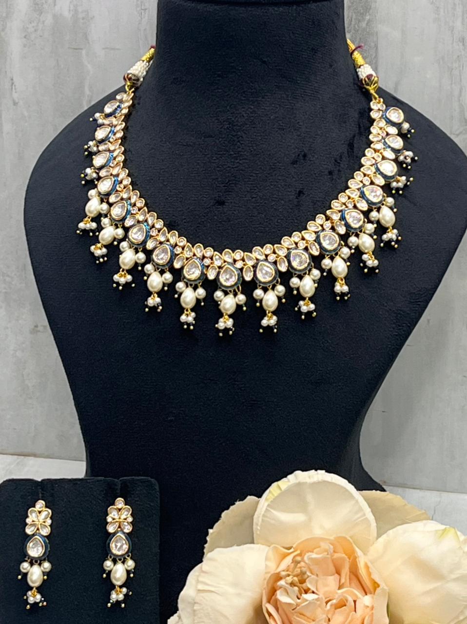 Side Meenakari Kundan Necklace for woman