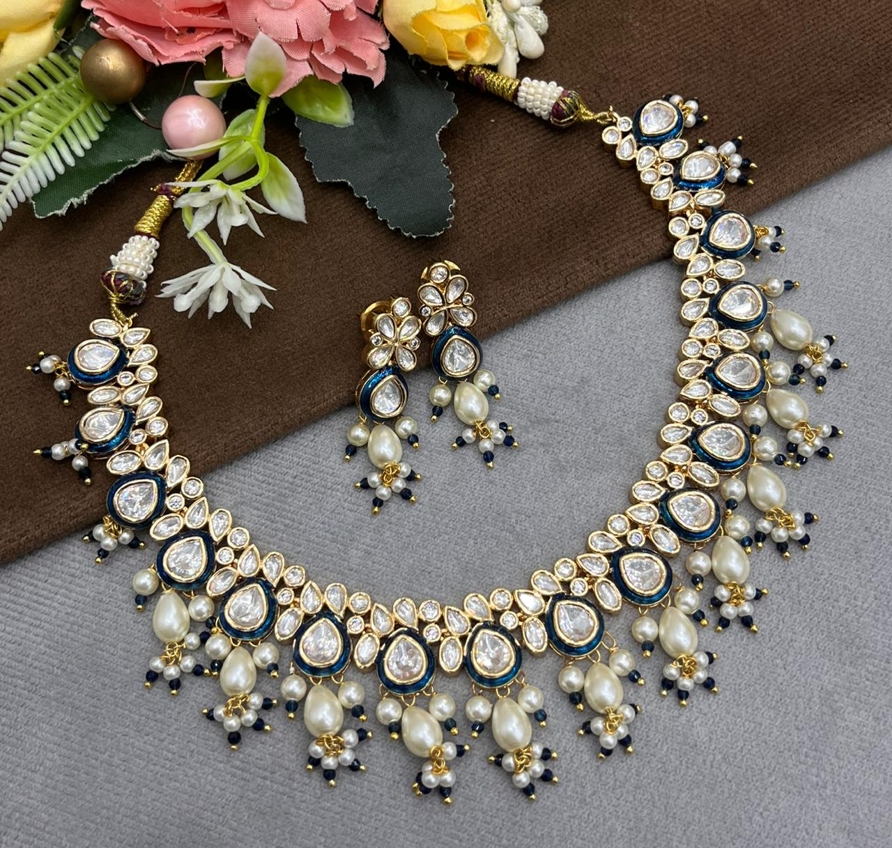 Side Meenakari Kundan Necklace for woman