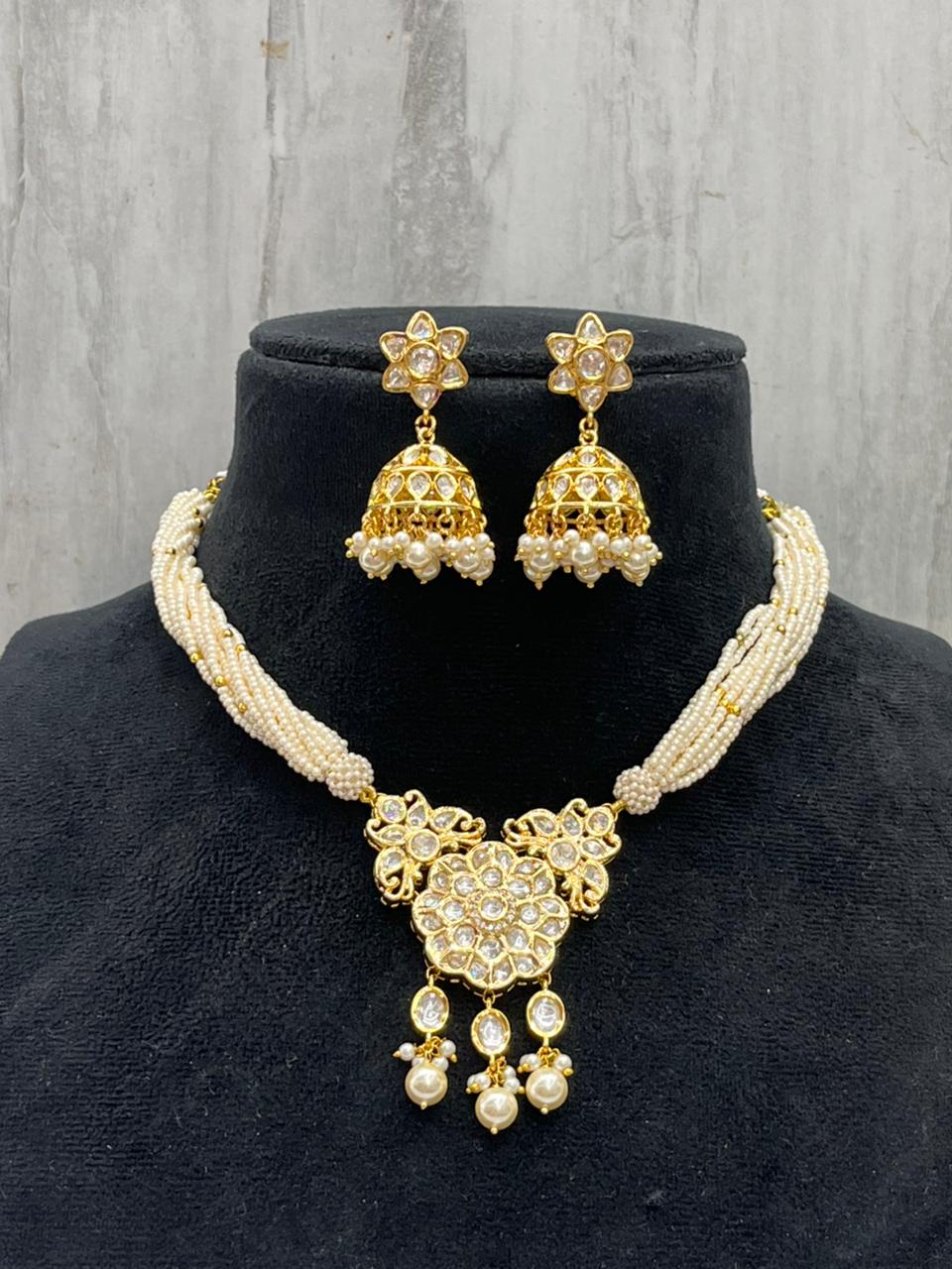 Kundan With Pearl Beading Choker For Women