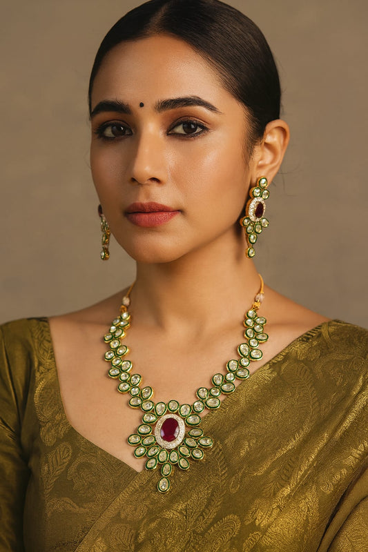 Enamelling with kemp kundan stones for women