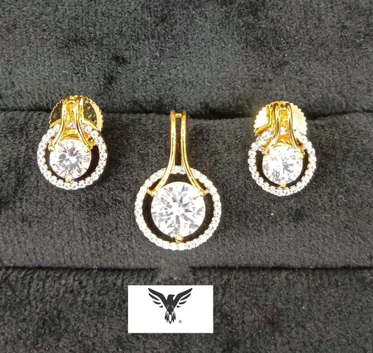 Solitaire pendent set with earrings