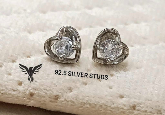 Little hearts 92.5 sterling silver hallmarked studs for women