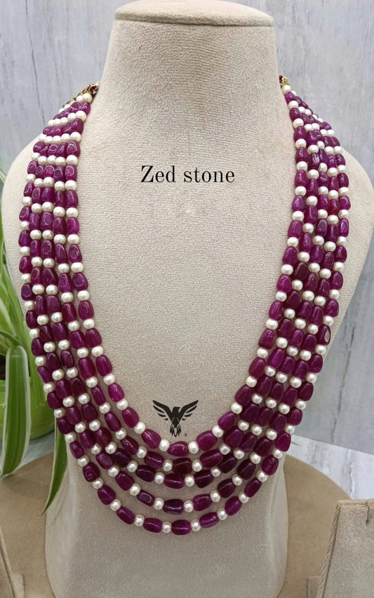 Zed Stone Multi Layererd Jaipuri Mala