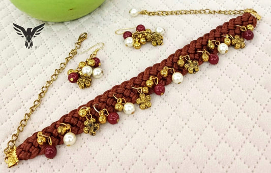 Saanjh Fashionable Trendy Necklace In Red