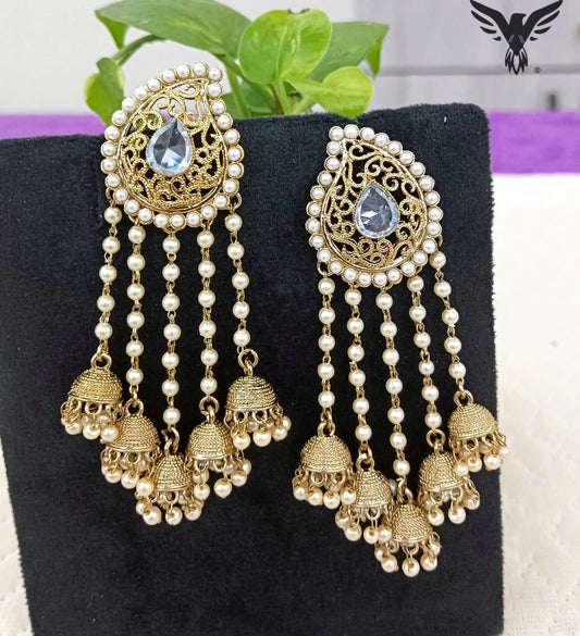 Pahar bahuabli kundan earring In White Stone for women