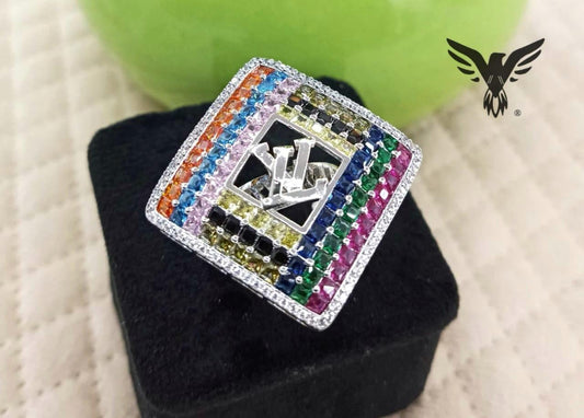 Invisible Setting Stone Multi Colored Ring For Women