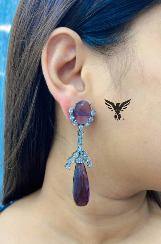 Vaishnavi Diamond Earings In Amethyst For Women