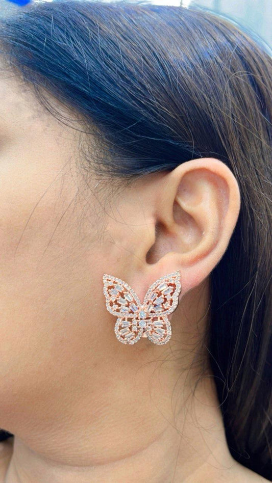 Butterfly Diamond Studs For Women