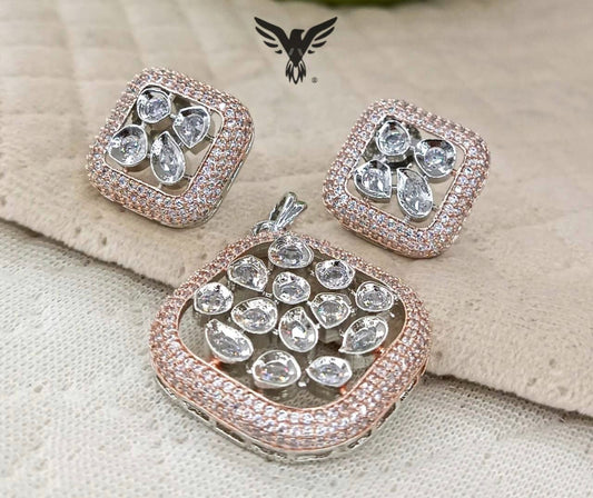 Noor Diamond Pendant Set For Women