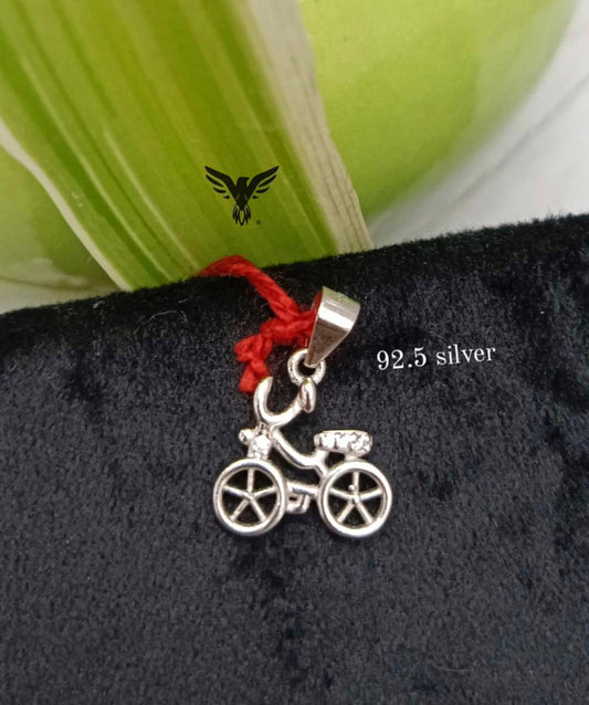 Aaru 92.5 Sterling Silver Hallmarked Cycle Pendent For Women