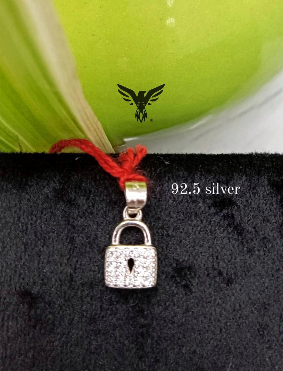 Aaru 92.5 Sterling Silver Hallmarked Lock Pendent For Women