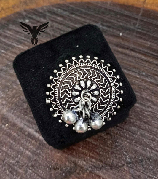 Banjara Silver Look Alike Ring For Women