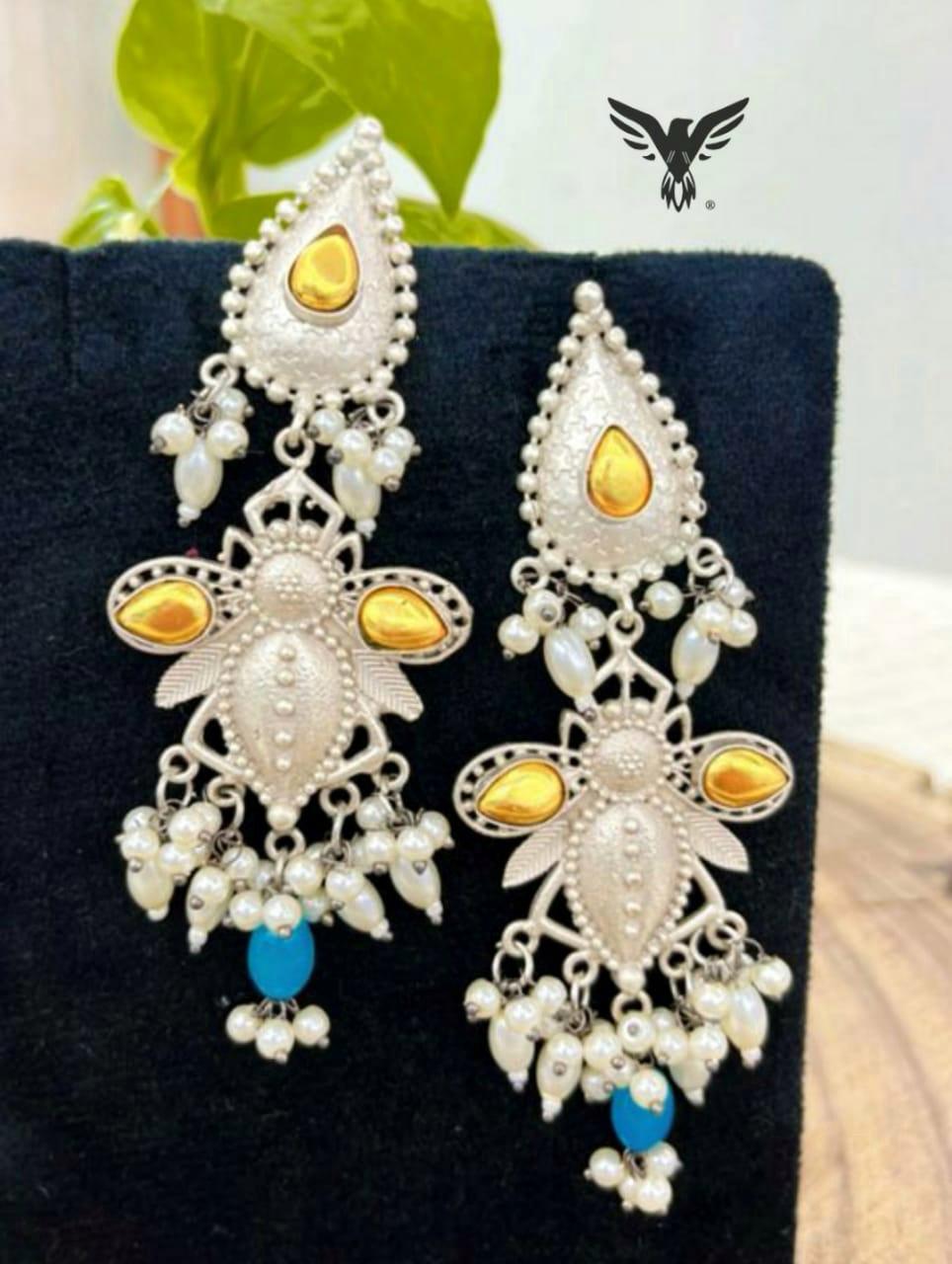 Nia Real  Silver Look Alike Earings For Women