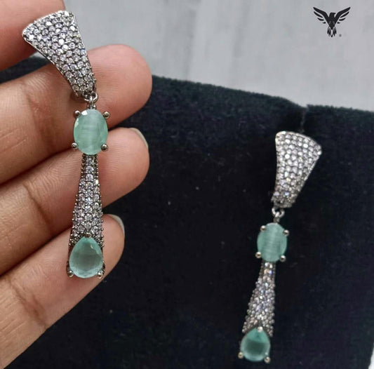 Misha Diamond Earings In Mint For Women