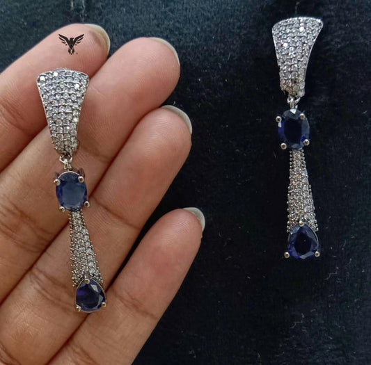 Misha Diamond Earings In Blue For Women