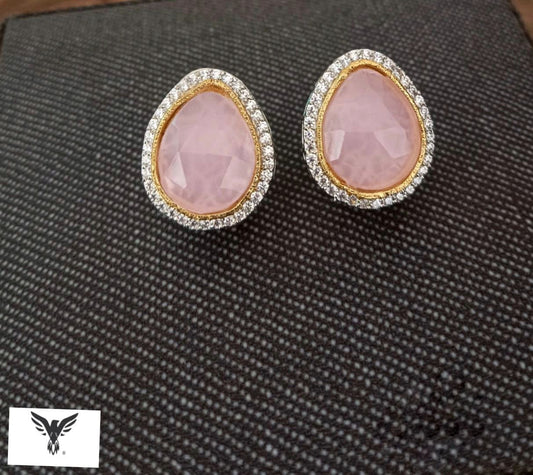 Riddhima Craved Stone In Pink Earings For Women