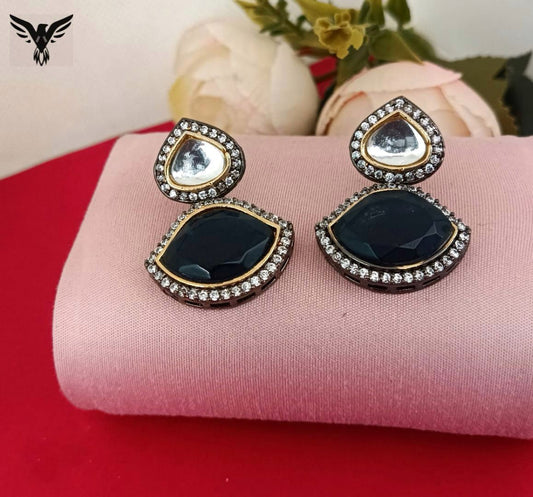 Riddhima Craved Stone In Black Earings For Women