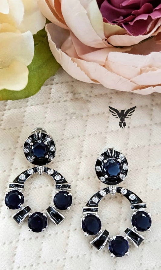 David Web Blue Earrings In Cubic Zirconia