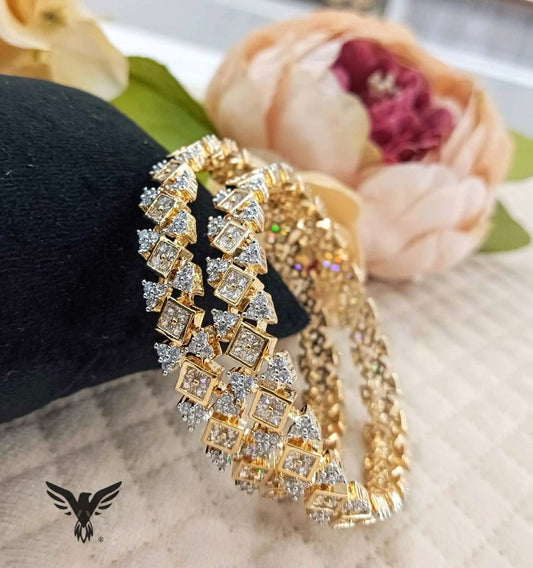 Megha Gold Plated Diamond Bangles For Women