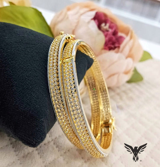 Manasvi Diamond Gold Plated Bangles For Women