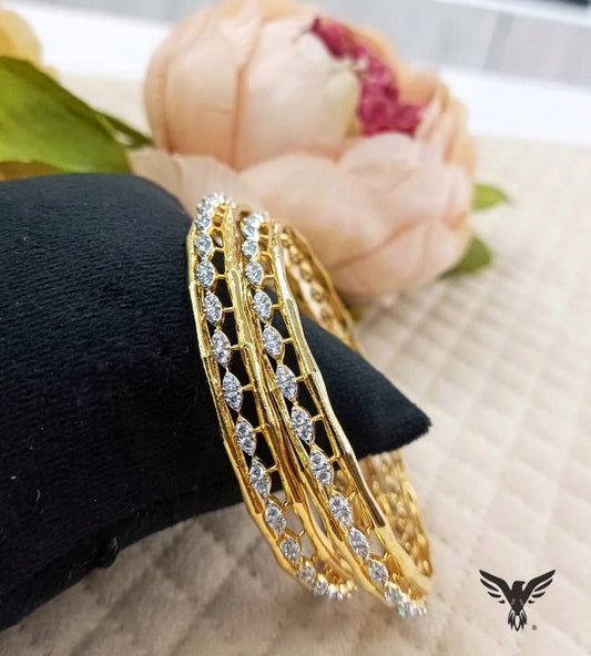 Rimma Gold Plated Diamond Bangles For Women