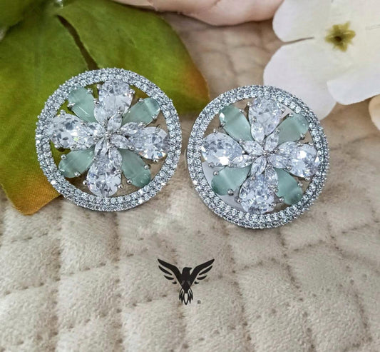 Mishka Diamond Earings In Mint For Women