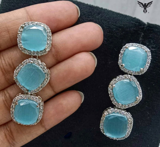 Vihana Diamond Earings In Turquoise For Women