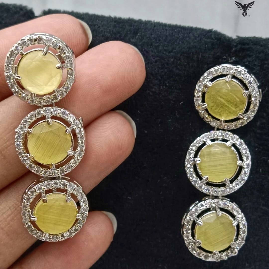 Niharika Diamond Earing In Yellow For Women