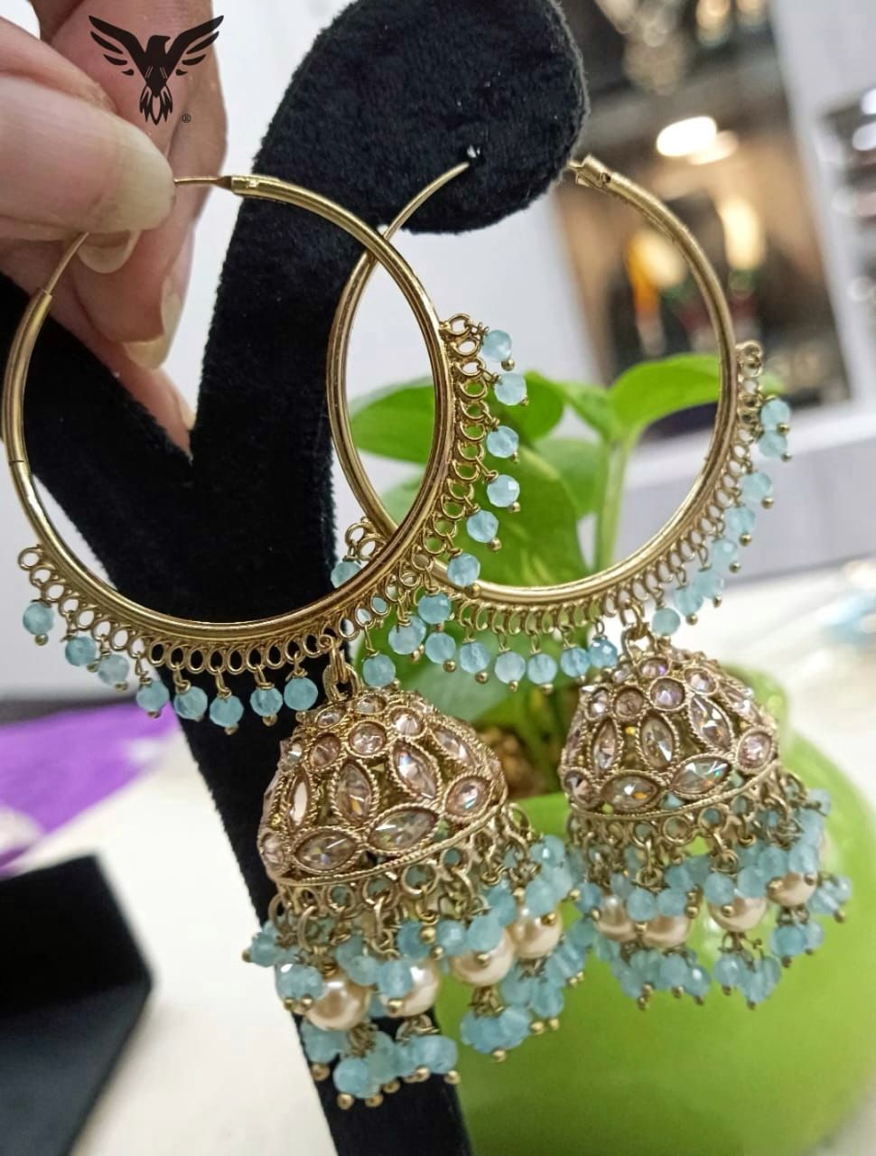 Suhani Gold Plated Kundan Baali In Pearl Drops