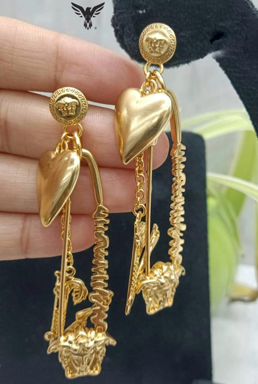 Mona Gold Plated Heart Shape Earings For Women