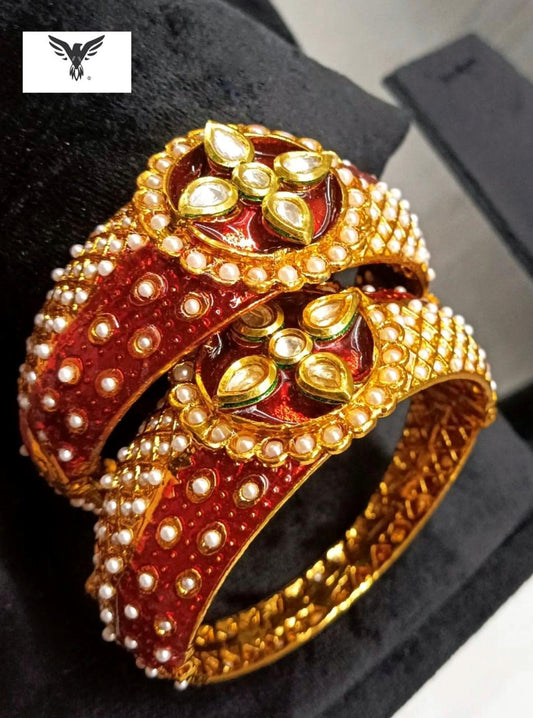 Mohini Gold Plated Kundan Bangles For Women