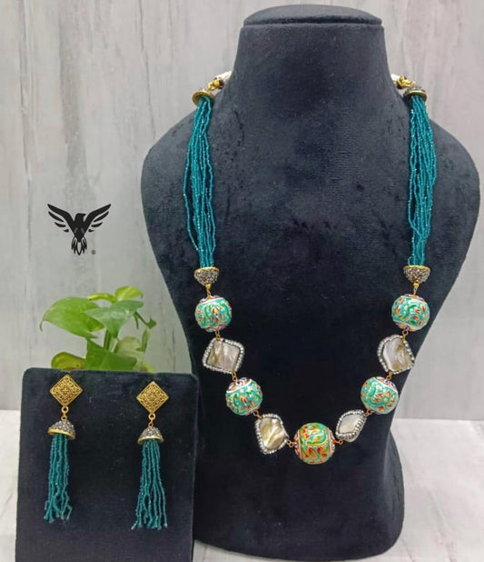 Samira Turquoise Multi Layered mala In Duzy Stone For Women