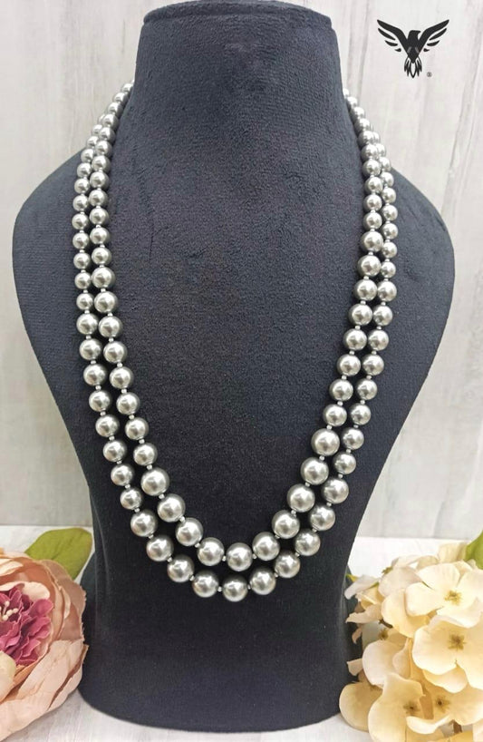 Samira Silver Balls Beaded Double Layered Mala For Women