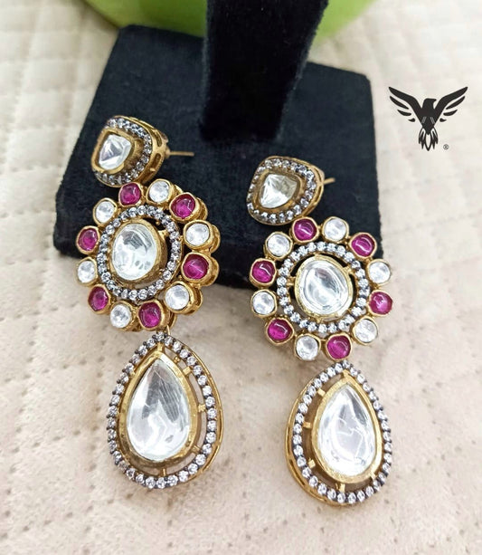 Reshma Kundan Earings In Ruby For Women